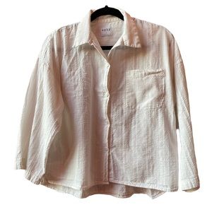ESBY lagenlook white button down top size :Small